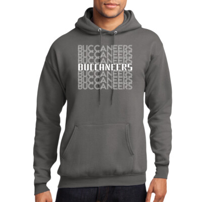 Buccaneers word stack Hoodie (Navy & Grey)  Thumbnail